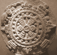 Aztec fifth sun carving