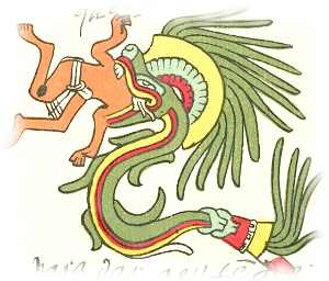 Quetzalcoatl eats